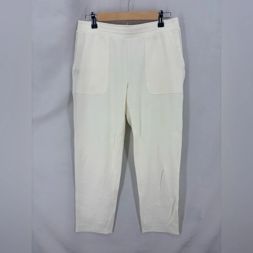 J Jill Fit White Ankle Pants Cotton Blend Stretch Pull On Size Small comfortable